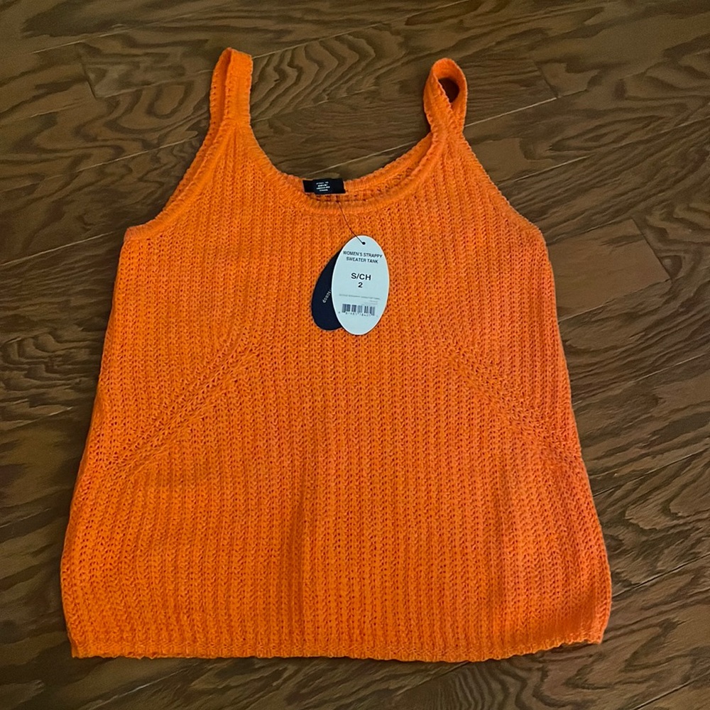 Vibrant orange sweater tank